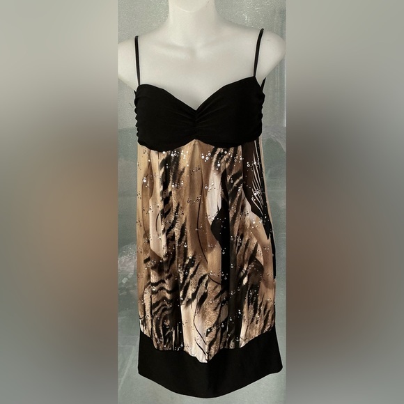 Body Central Tops - Body Central Animal Print dress with sequin embellishments